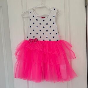 Barbie White Star Bodice Pink Tulle Party Dress